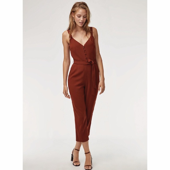 Aritzia Little Moon Petunia Jumpsuit in Caramelized Brown - Picture 1 of 6